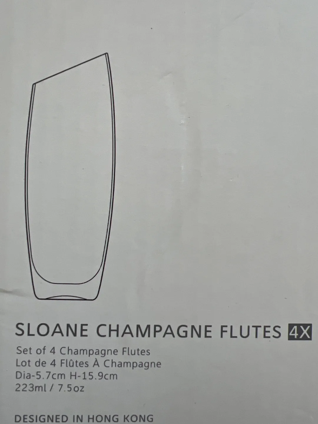 Bomshbee Sloane Champagne Flutes 4x - New in Box image indicator(3)