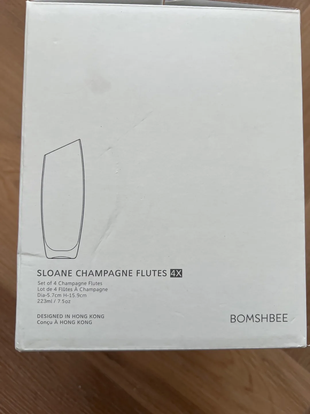 Bomshbee Sloane Champagne Flutes 4x - New in Box thumbnail
