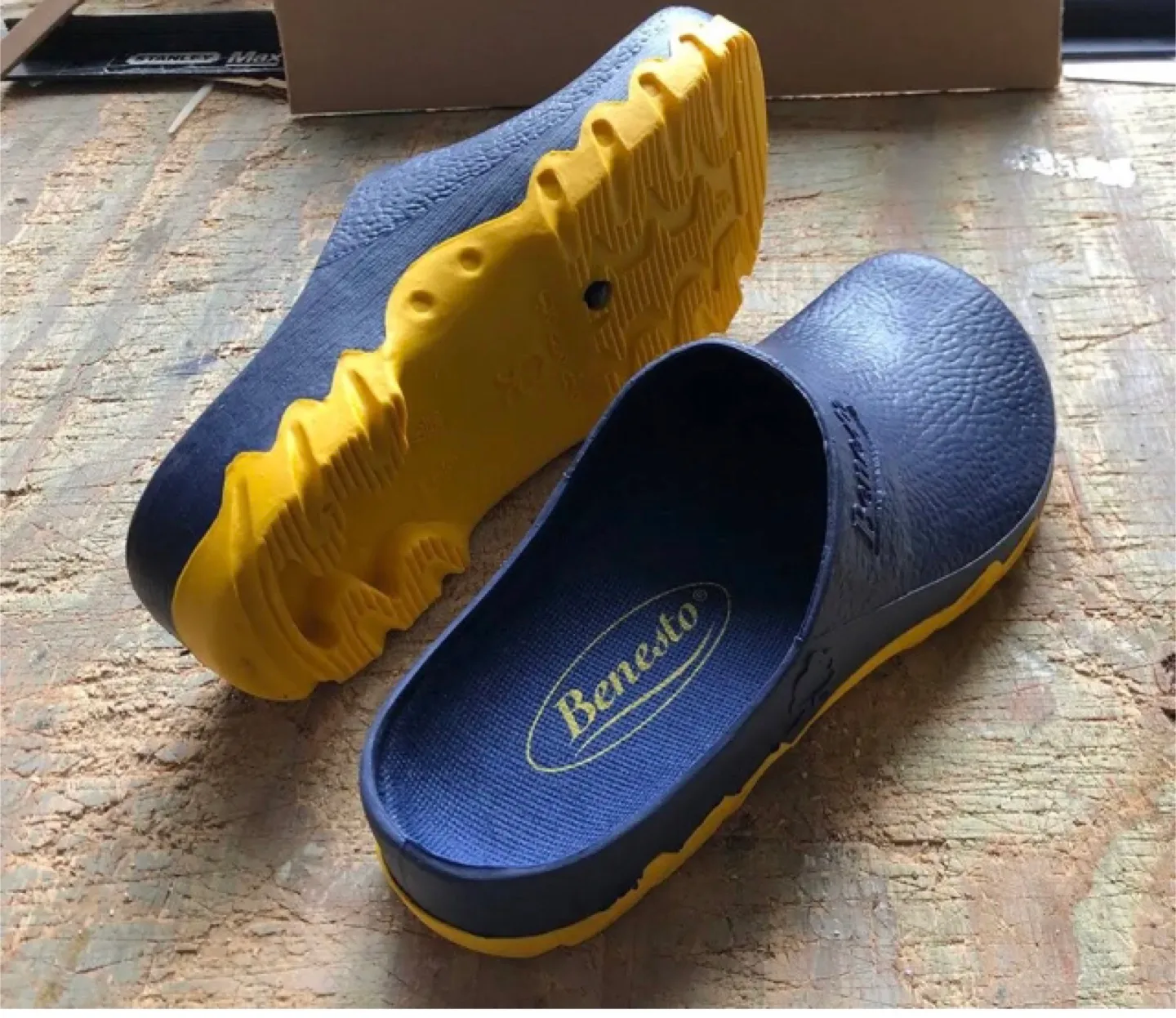 Benesto Blue & Yellow Clogs thumbnail