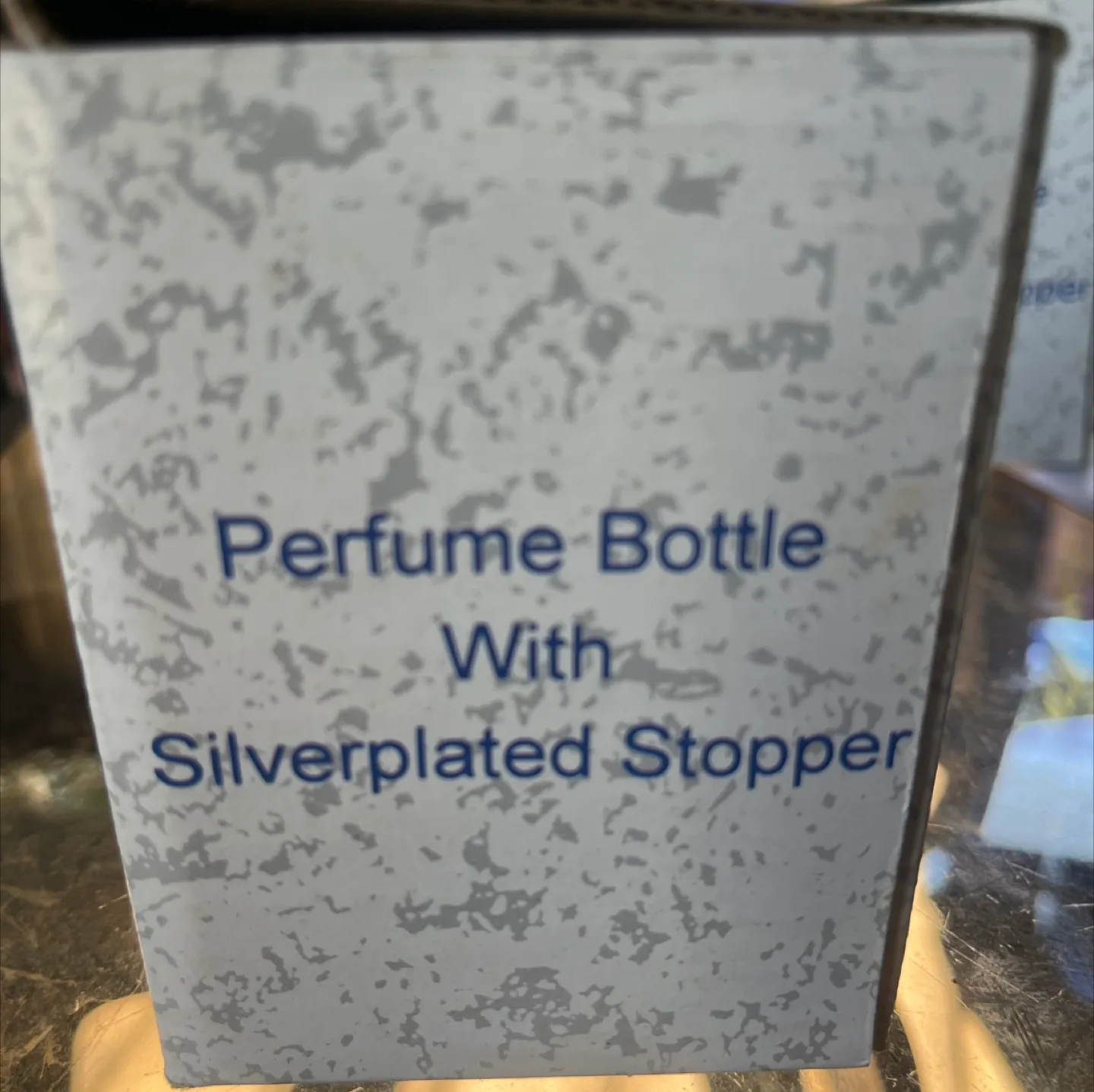 Blue Perfume Bottle with Silverplated Stopper image indicator(4)