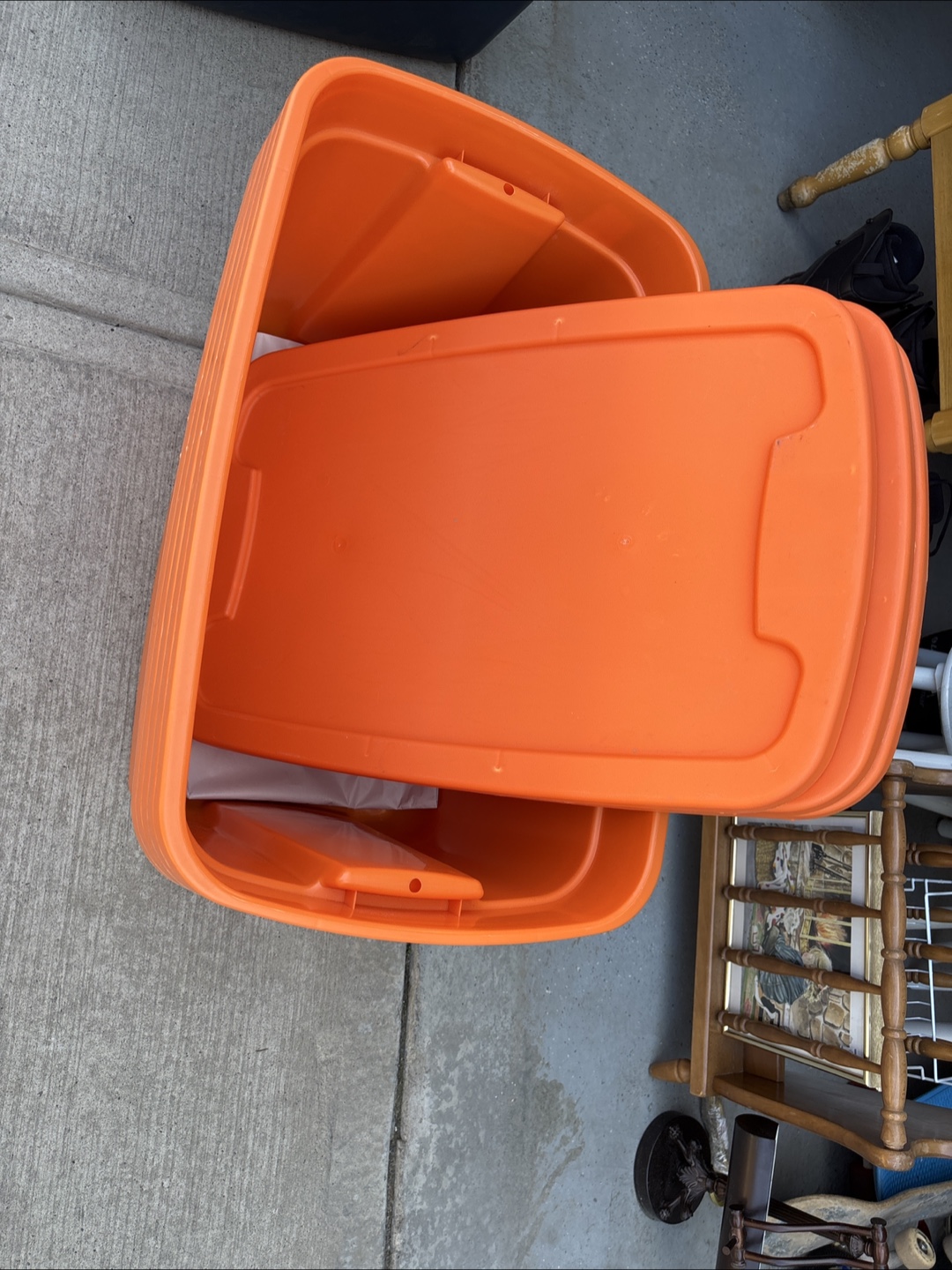 Orange Storage Tote 76L