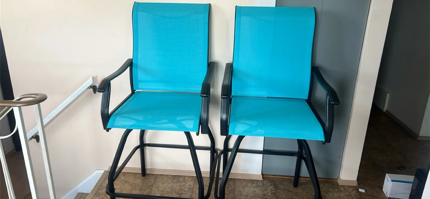 Turquoise Bar Stools - Set of 2 thumbnail