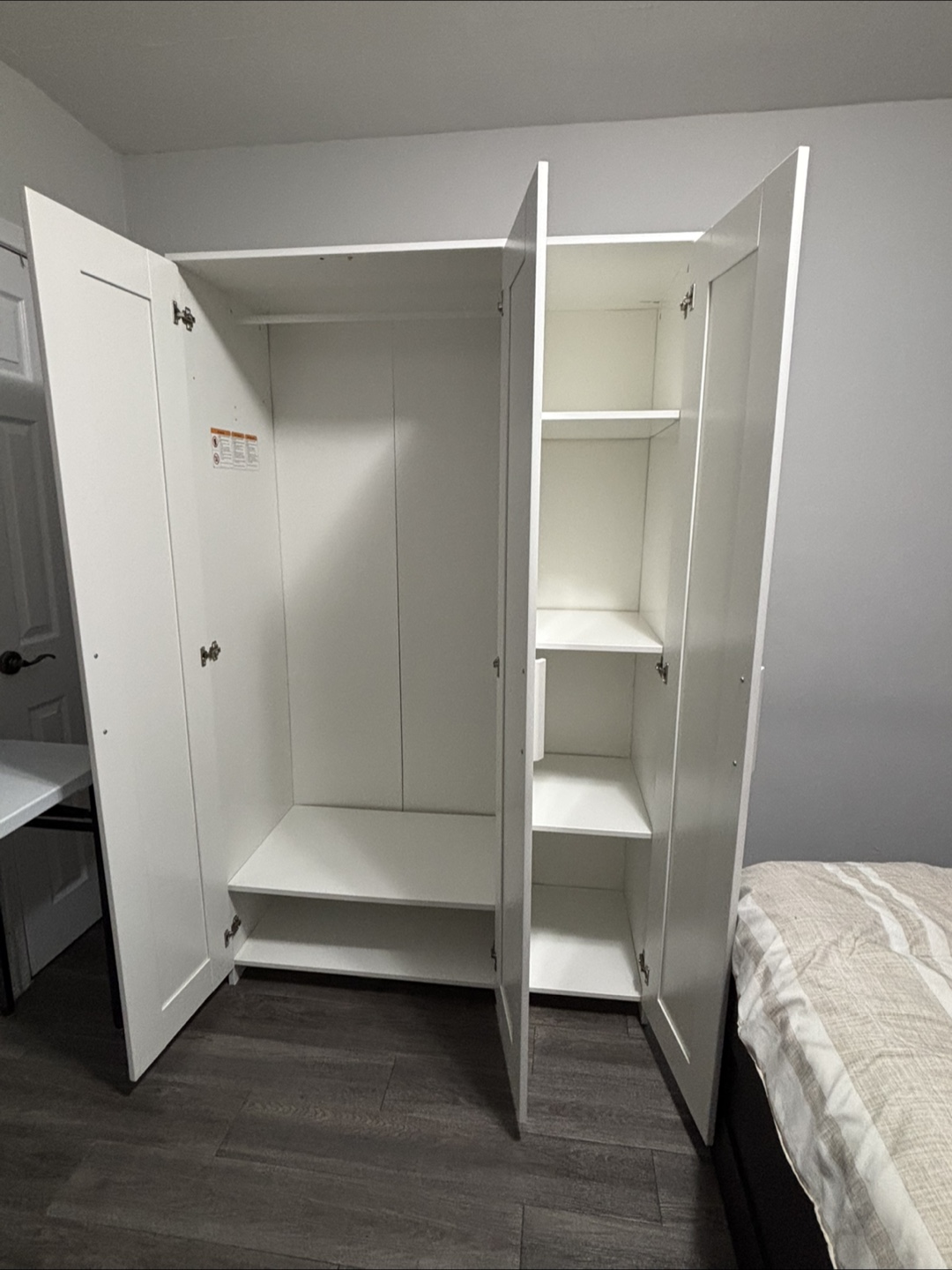IKEA Hemnes White 3-Door Wardrobe - photo 3