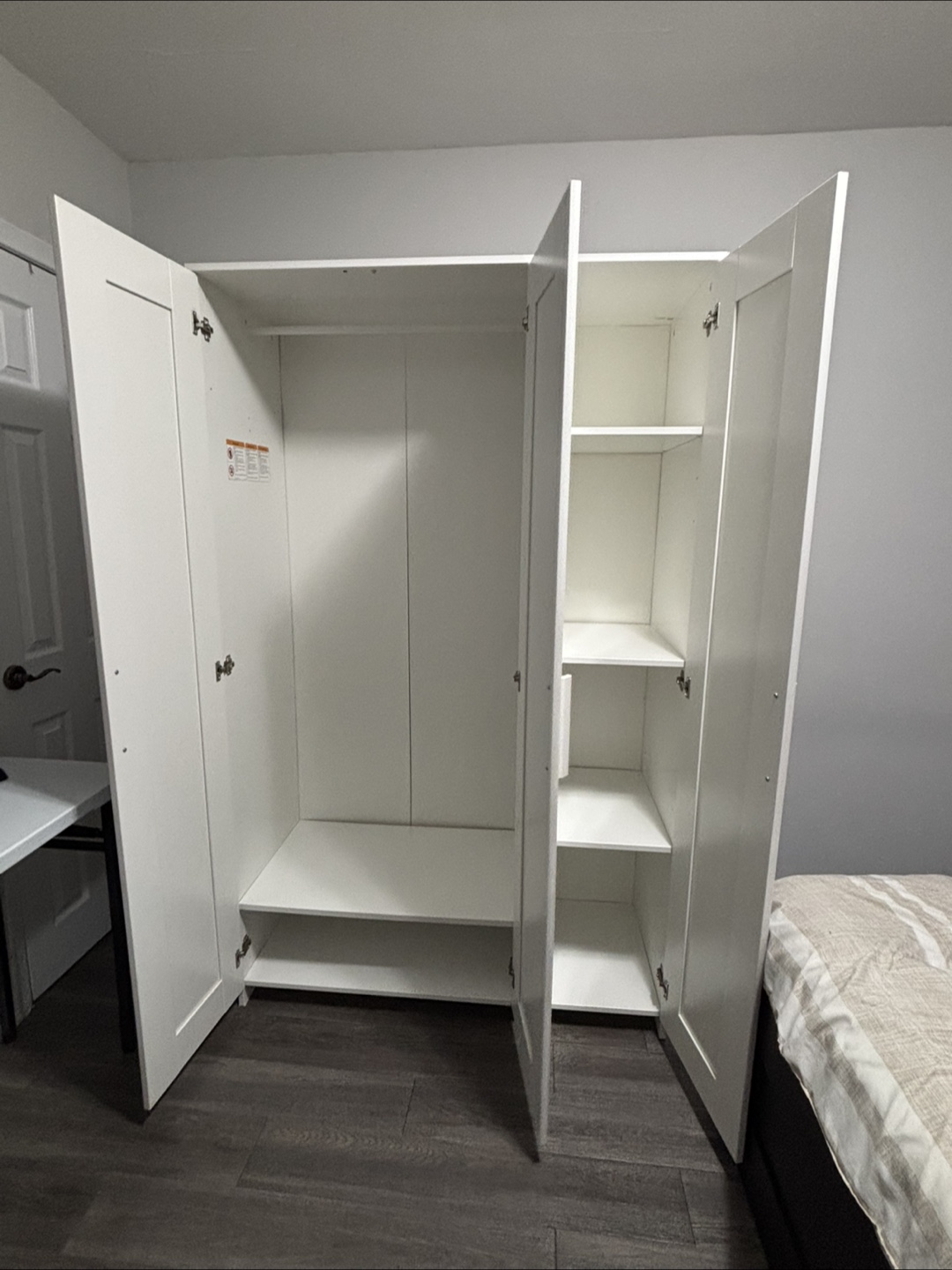 IKEA Hemnes White 3-Door Wardrobe - photo 4