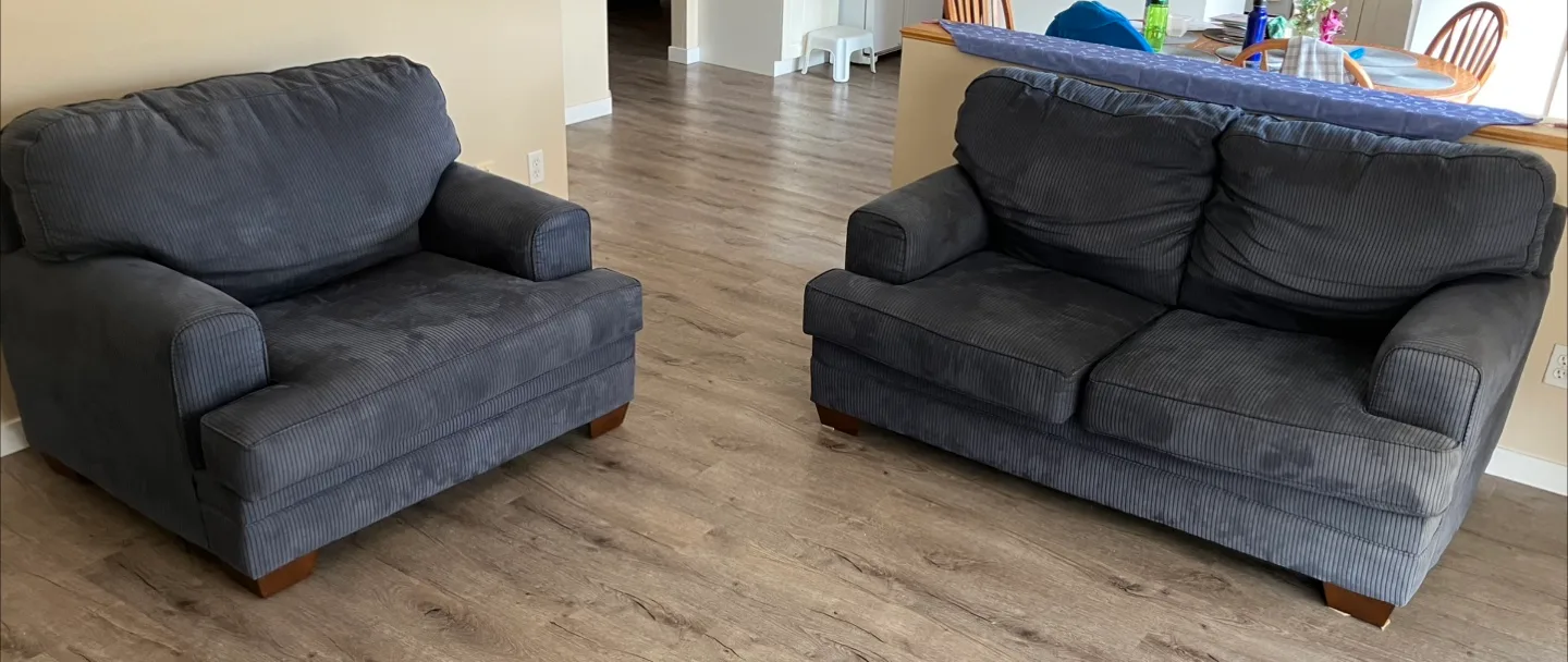 Very Comfy Loveseat and oversized Armchair Set thumbnail