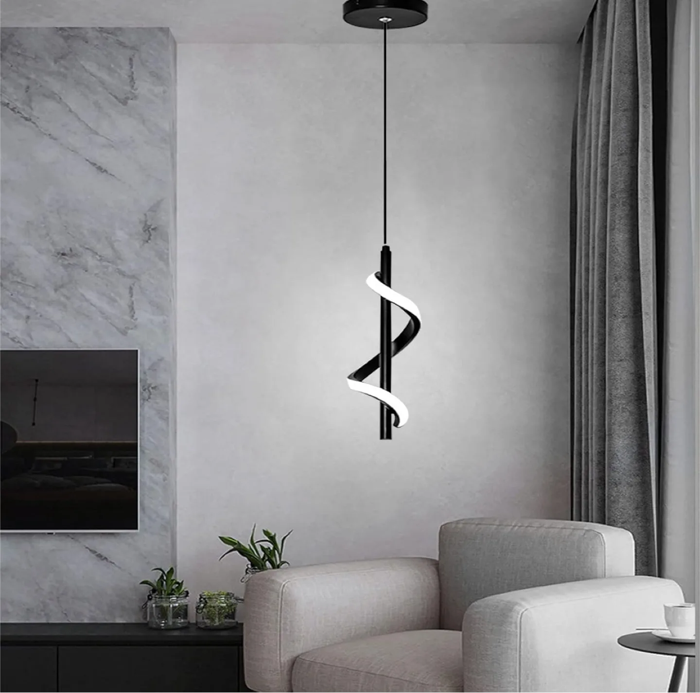 LED Spiral Pendant Light - New in Box! thumbnail