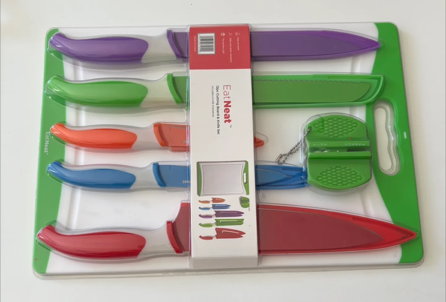 EatNeat 12pc Cutting Board & Knife Set - New thumbnail