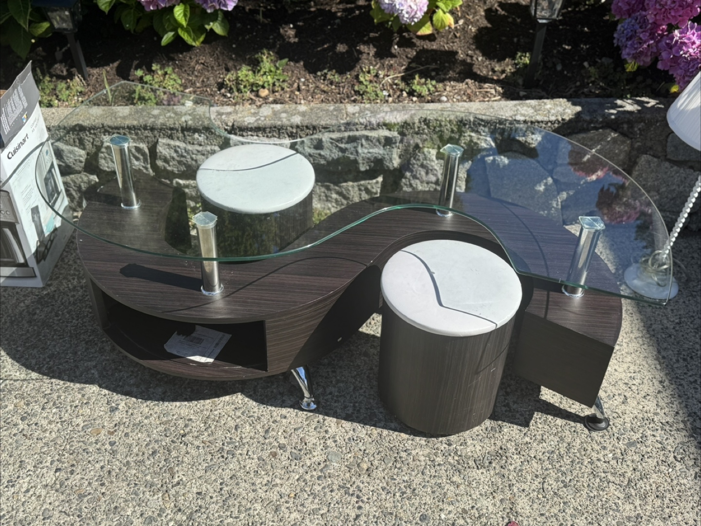 Unique Glass Top Coffee Table - photo 2