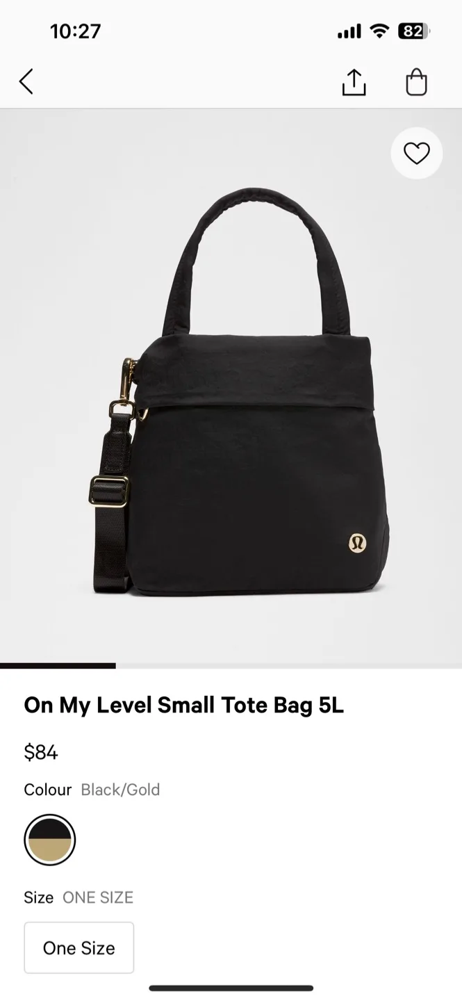 Lululemon On My Level Small Tote Bag 5L - Black/Gold thumbnail
