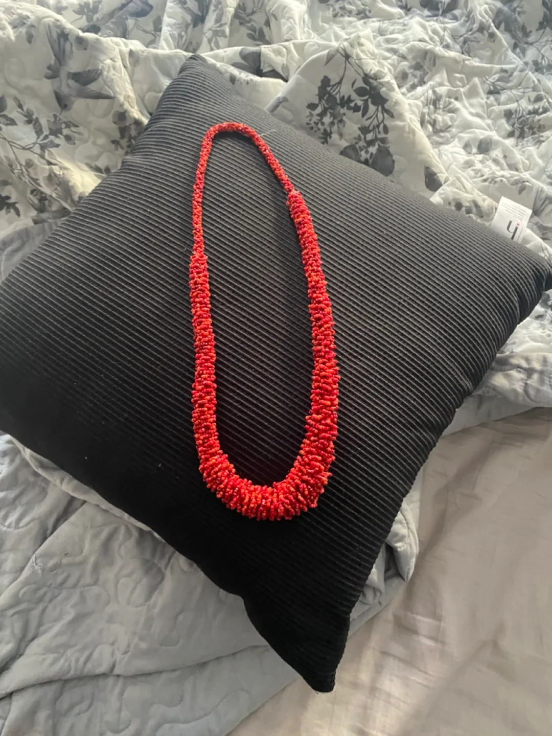 Red Beaded Necklace 13 inches thumbnail