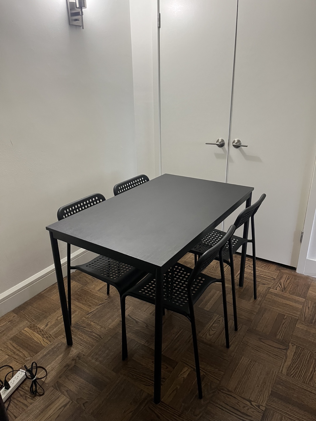Black dinning table with 4 chairs