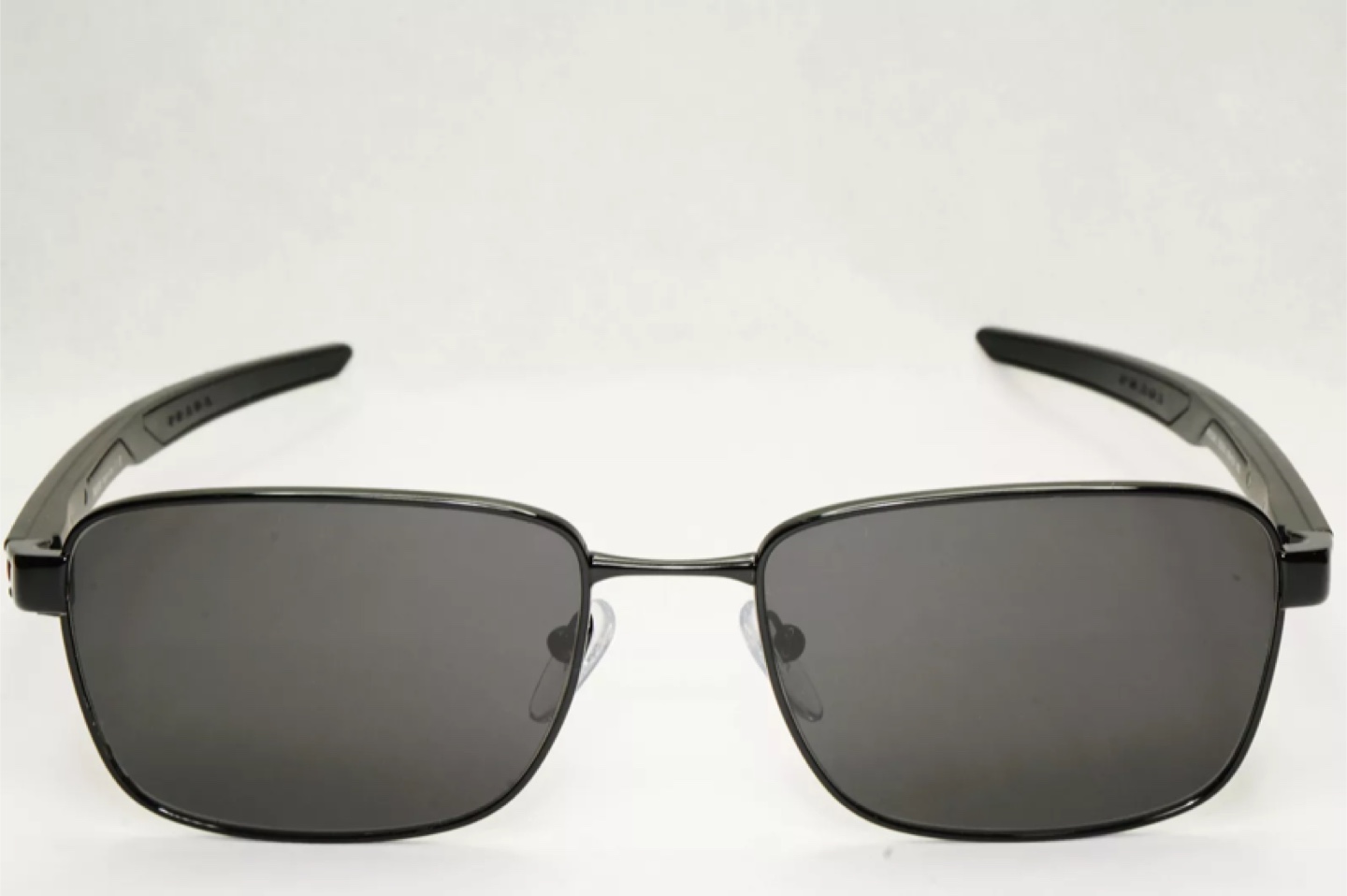 Prada Sunglasses Black Square Metal Red Stripe - photo 3