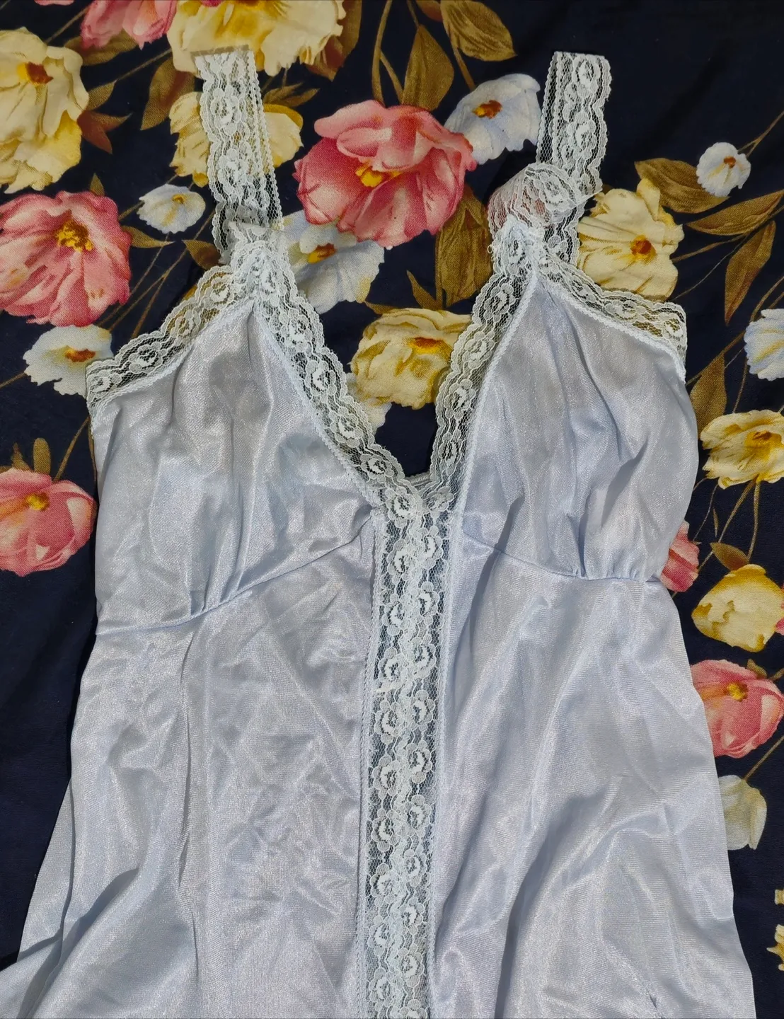Light Blue Lace Trim Lingerie Set thumbnail