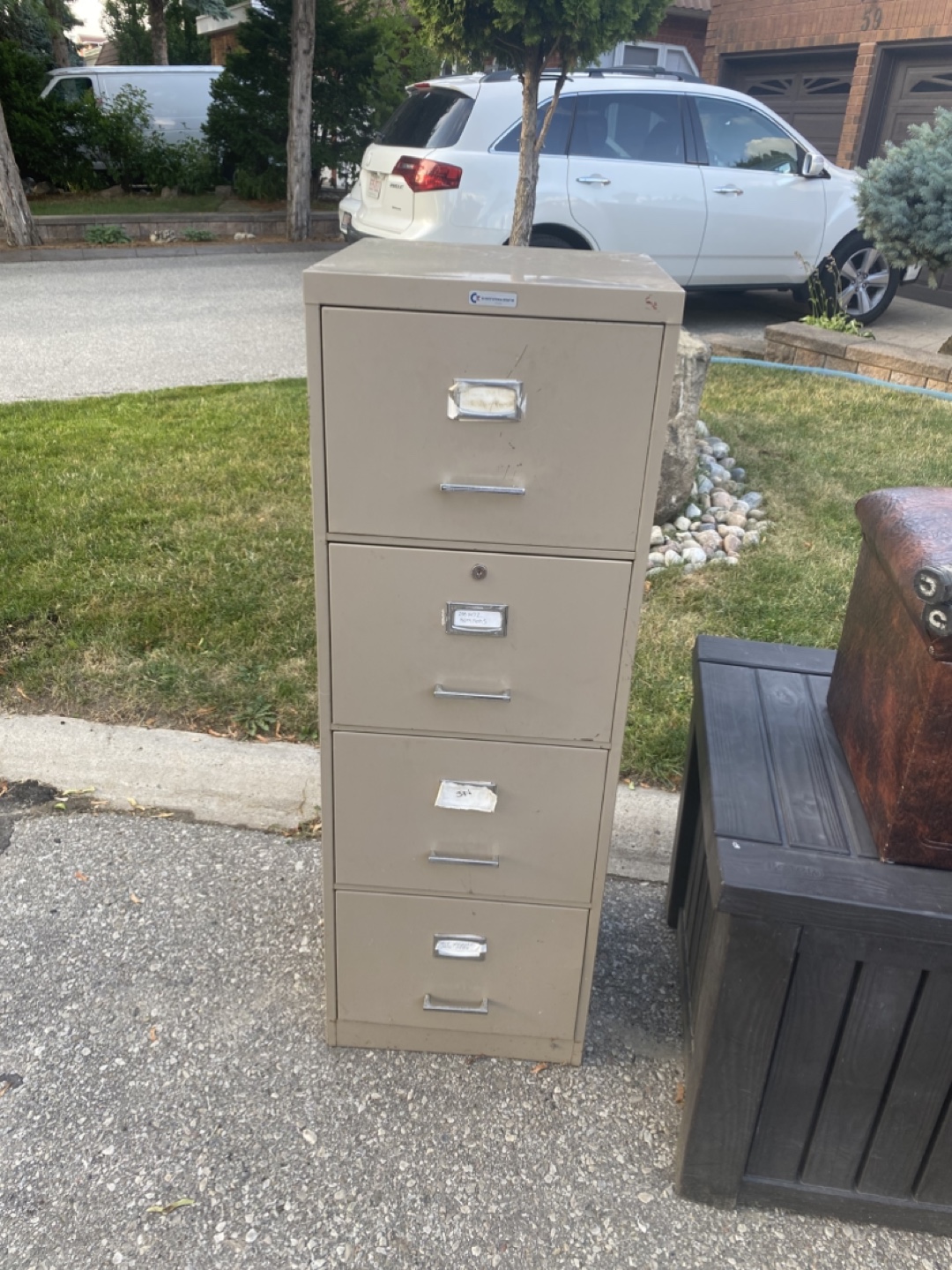 Beige 4-Drawer Filing Cabinet