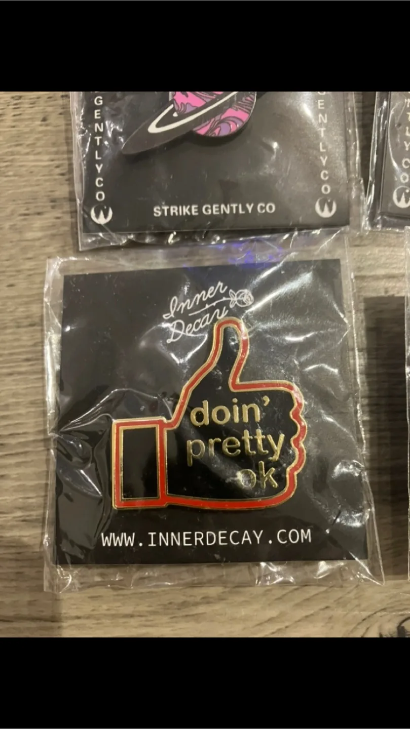 4 Hard Enamel Pins Unopened image indicator(6)