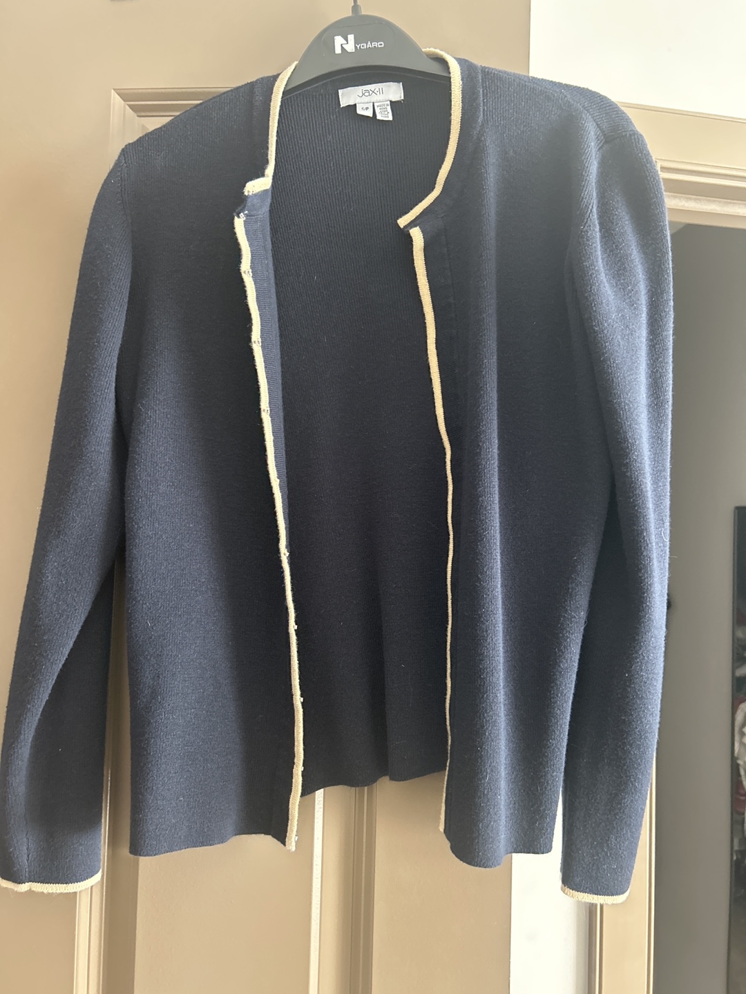 Jaxii Navy Cardigan & Beige Top - Size S - photo 2