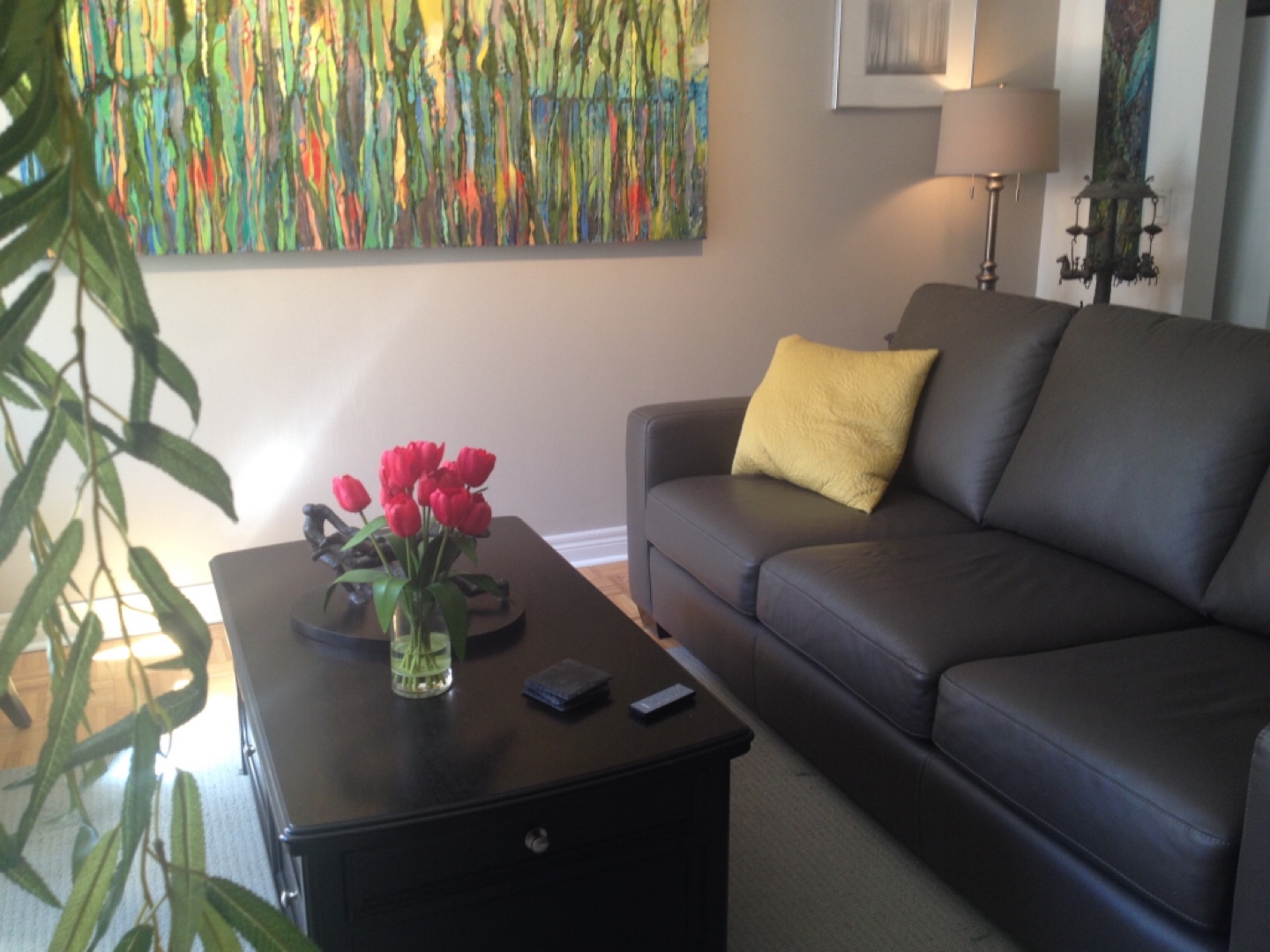 Large leather couch - photo 2