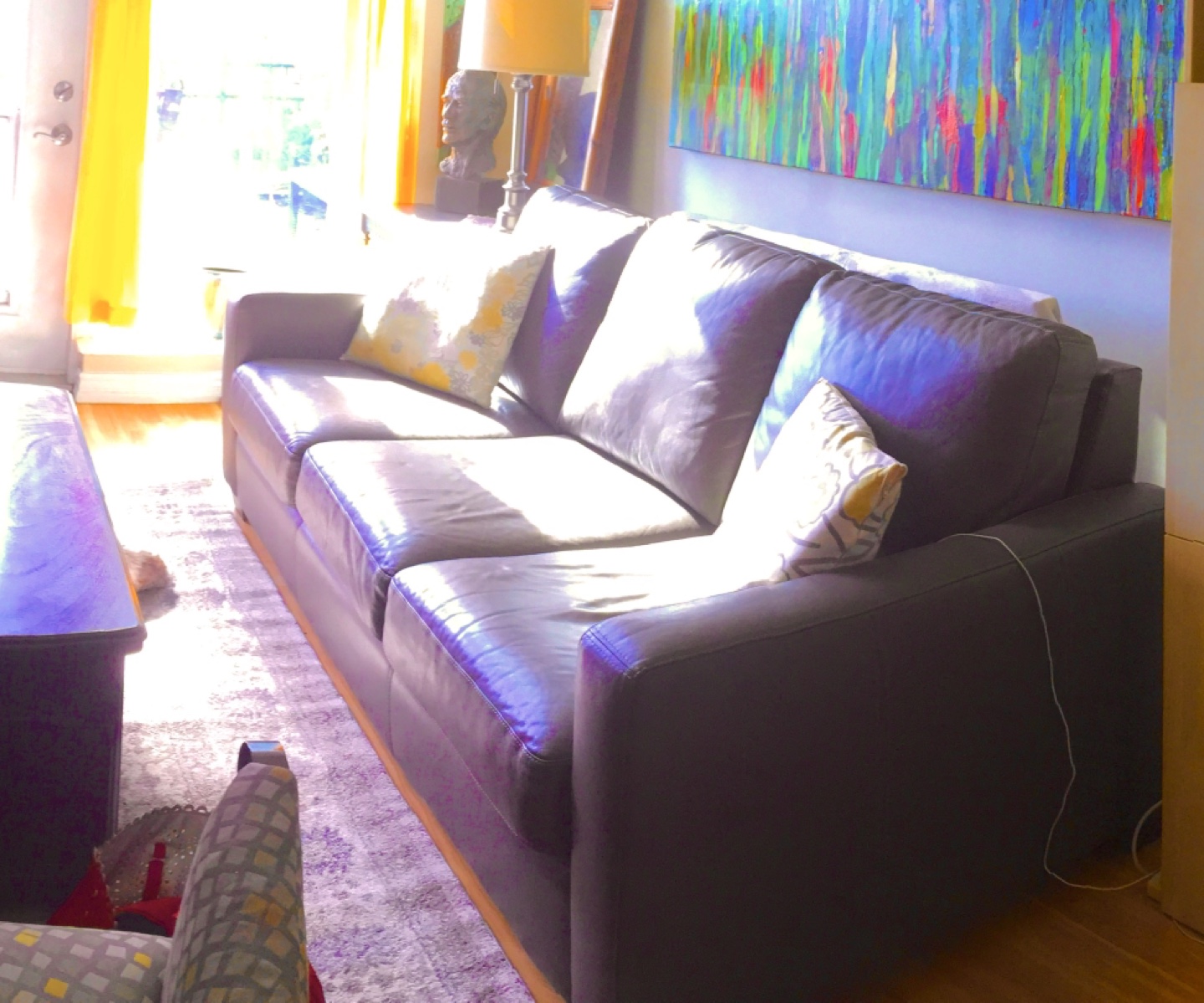 Large leather couch - photo 3