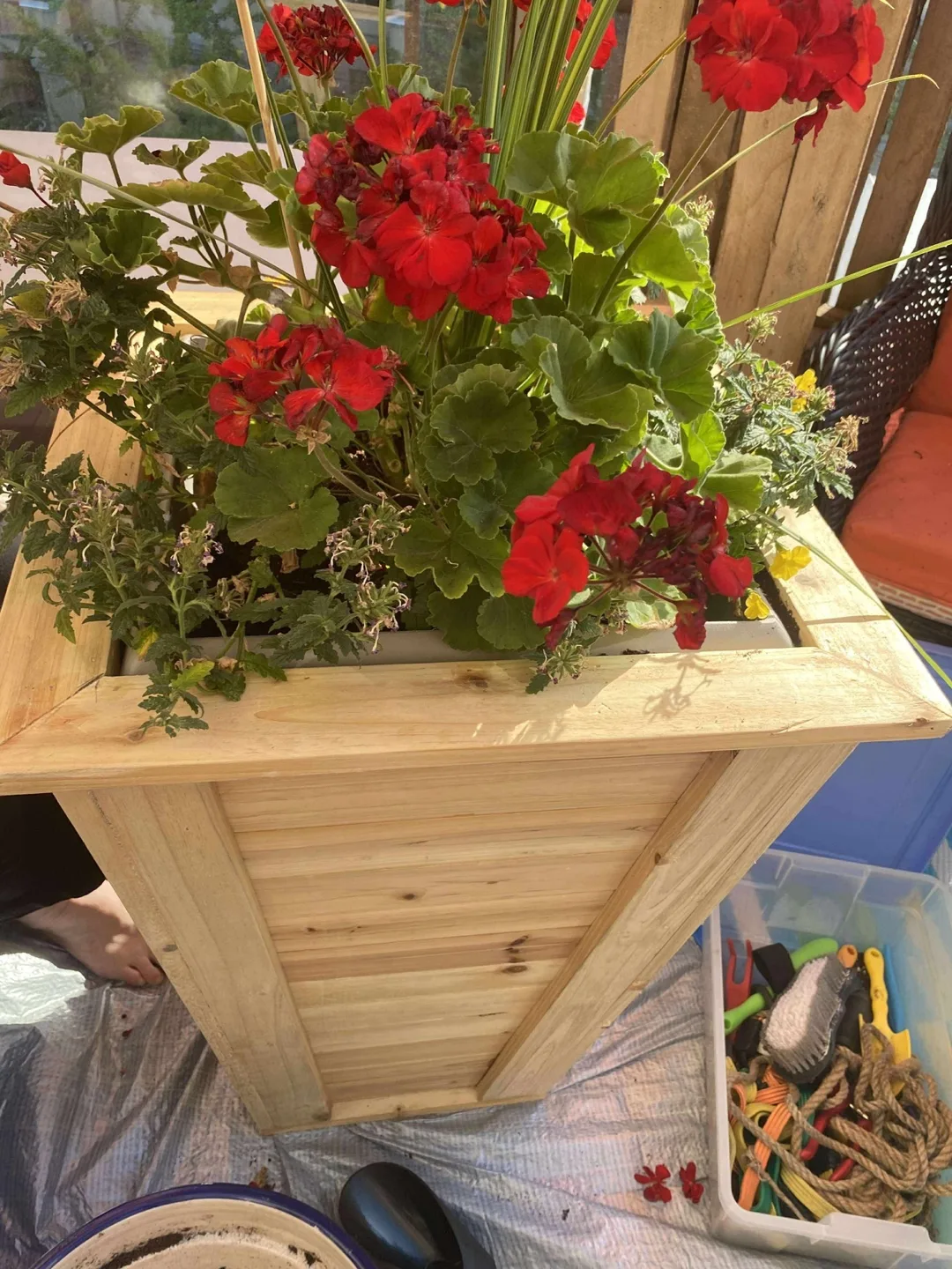 1 Wooden Planter Boxes - 15x15x28 inches thumbnail