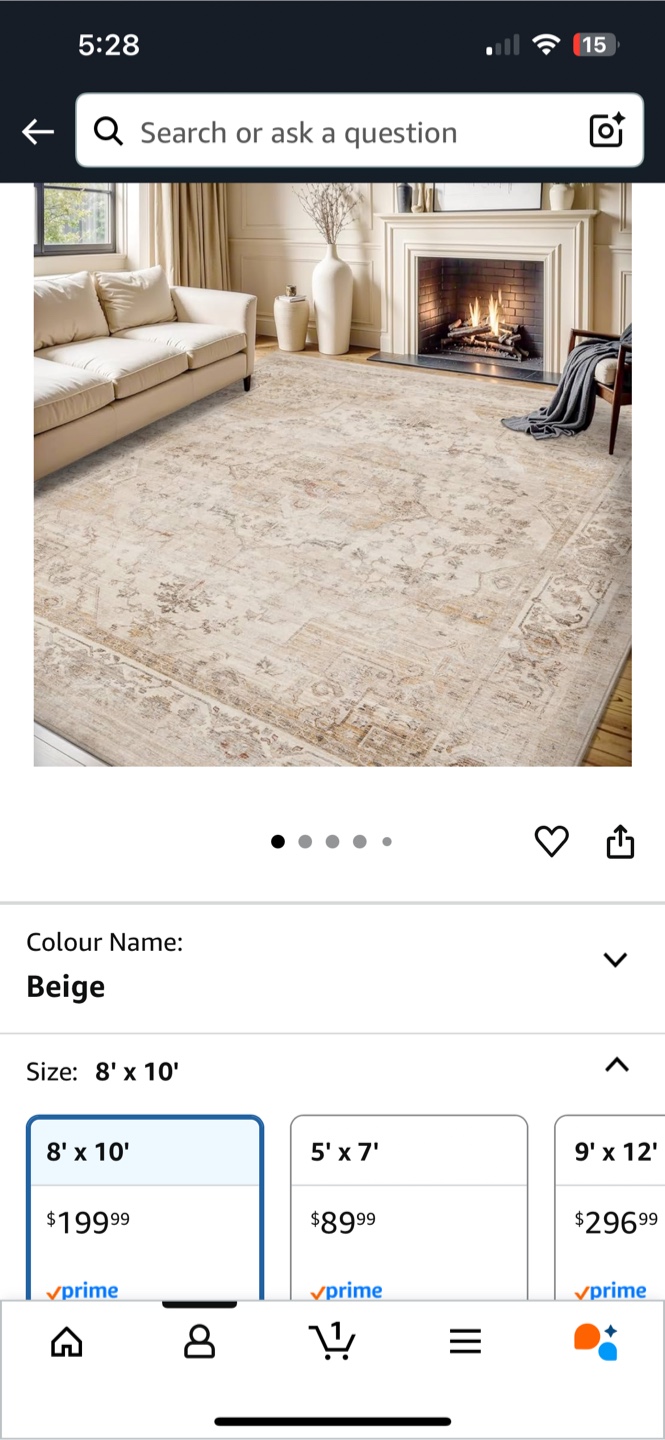 Beige Area Rug - 8' x 10'