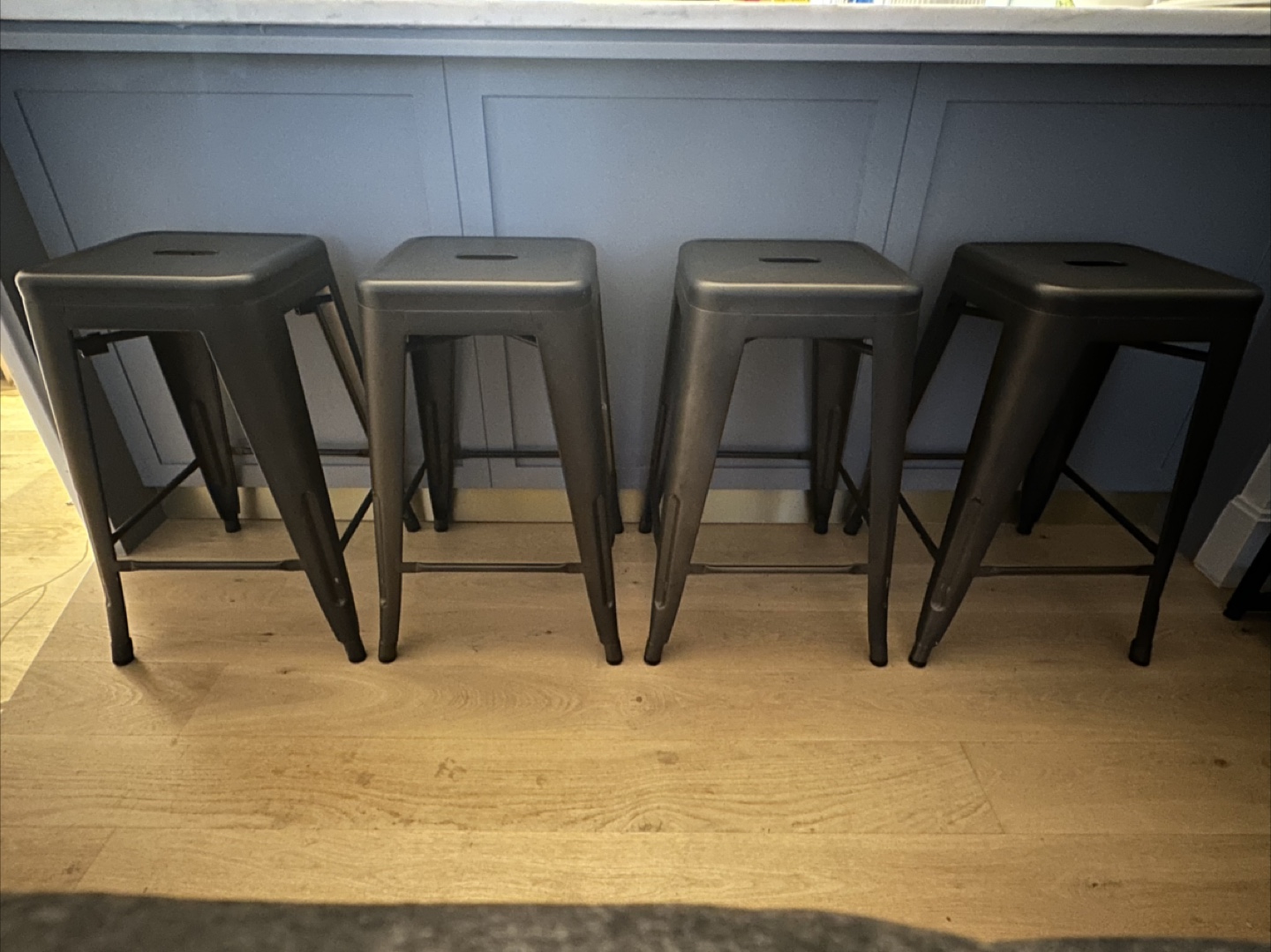 Metal Bar Stool - Gray - photo 2