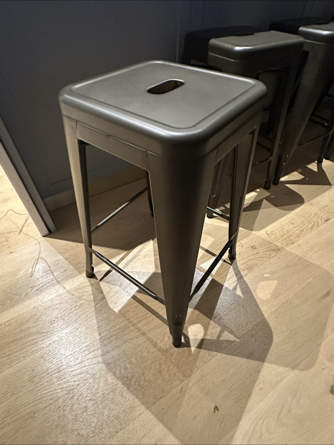 Metal Bar Stool - Gray