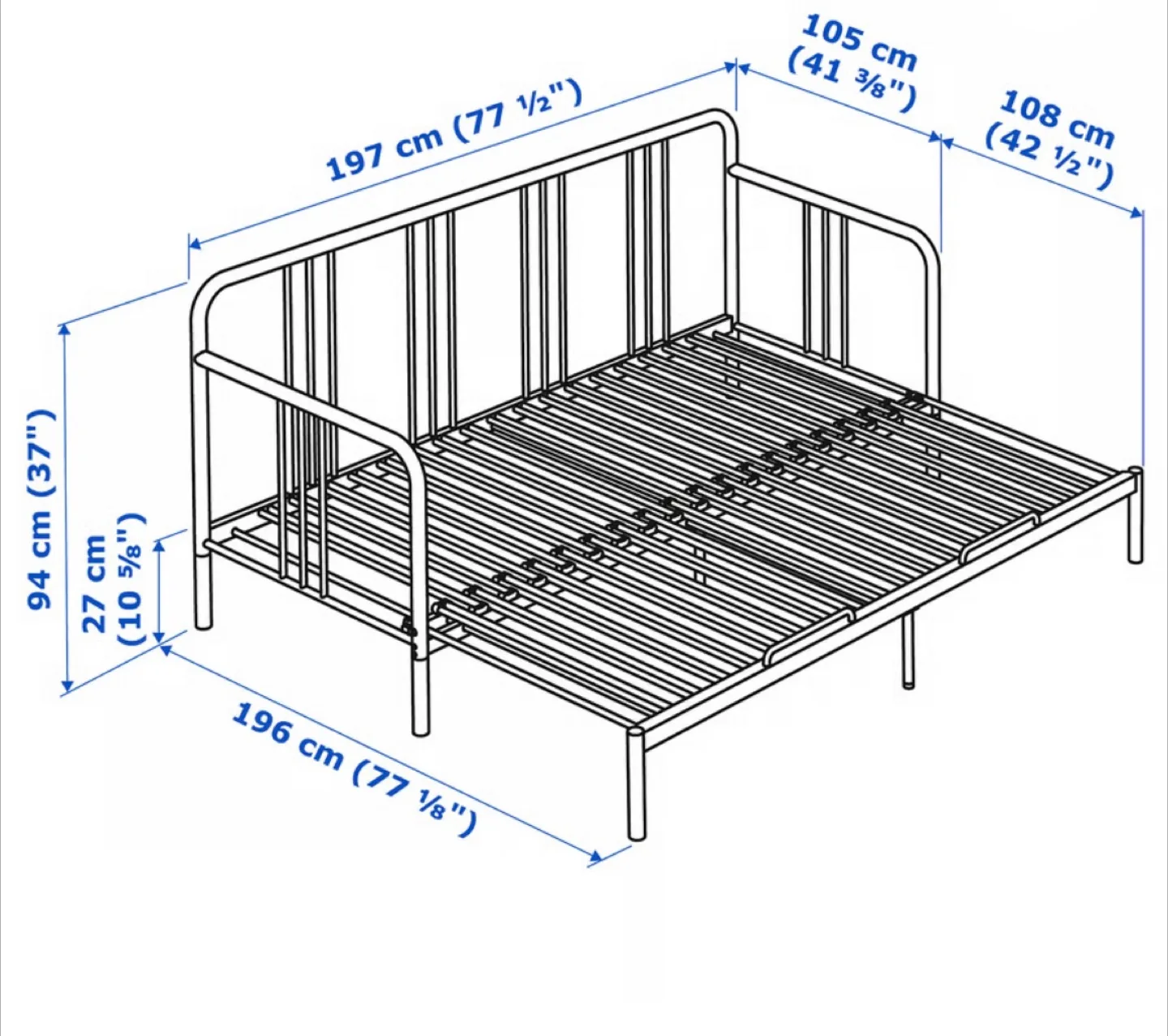 IKEA FYRESDAL Daybed Frame - Black image indicator(6)