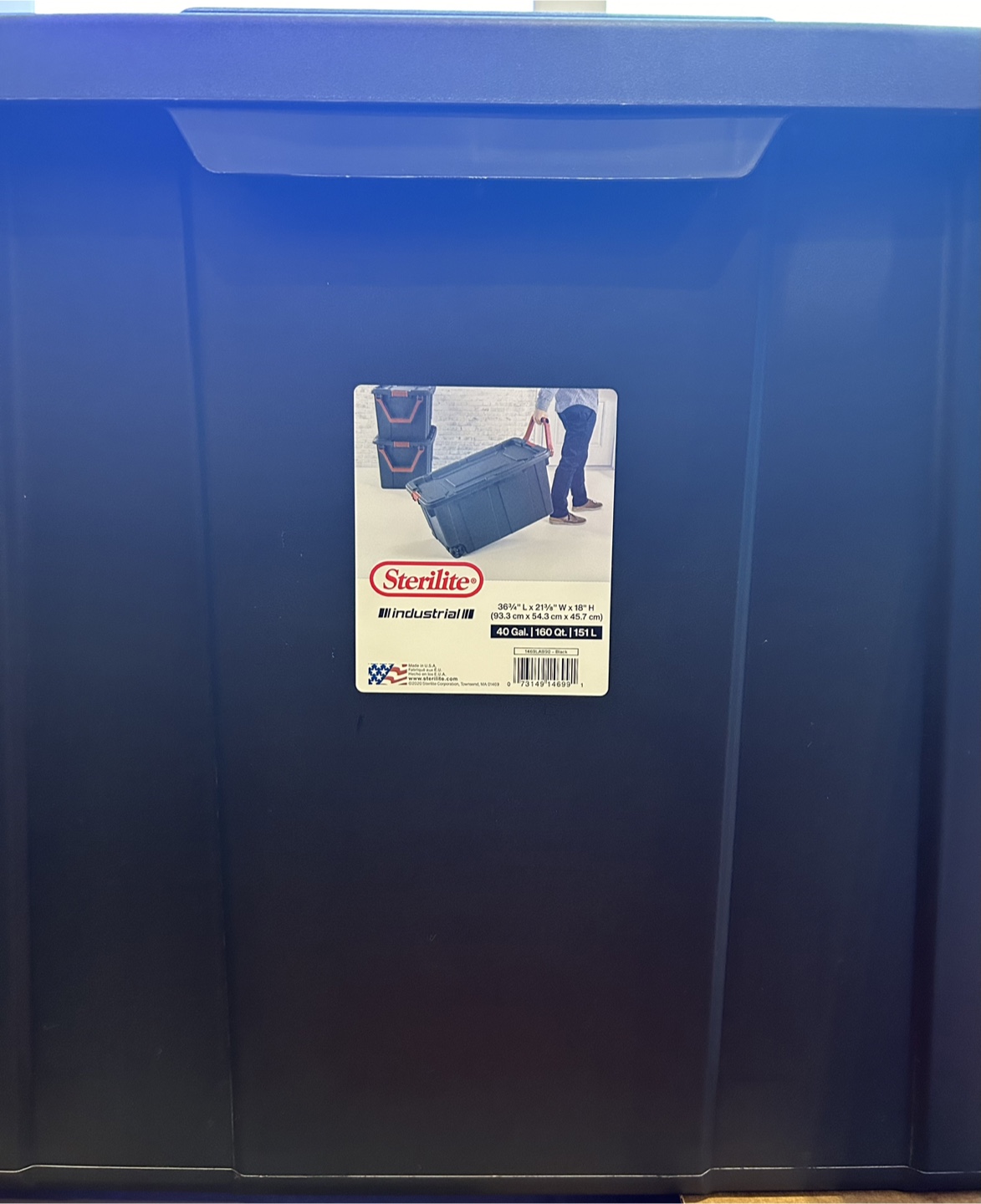 Brand new Sterilite 151L Black Wheeled Industrial Tote, 151L - photo 3