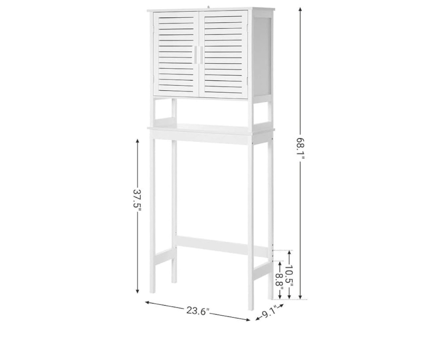 White Over-the-Toilet Storage Cabinet
