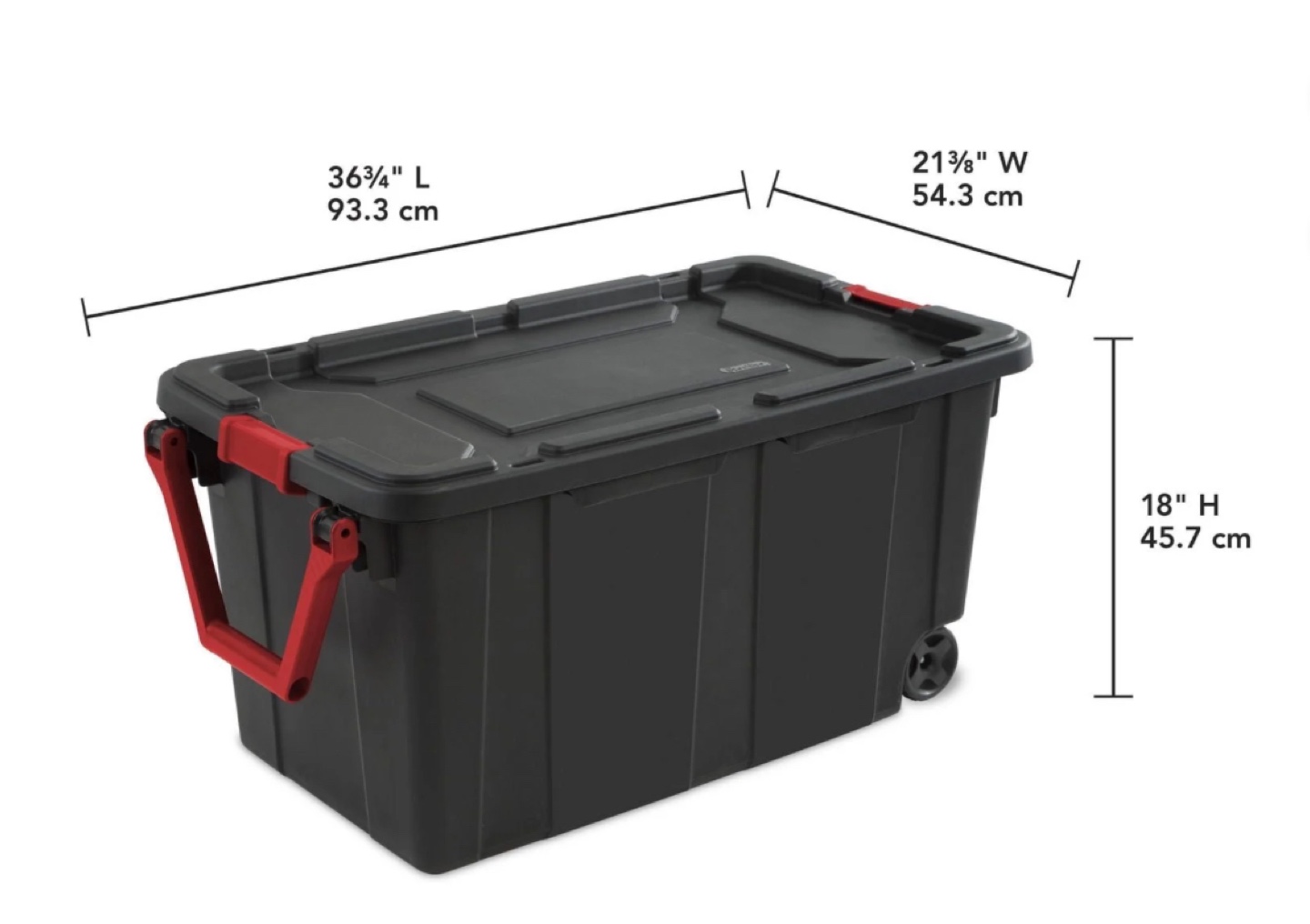 Brand new Sterilite 151L Black Wheeled Industrial Tote, 151L - photo 2