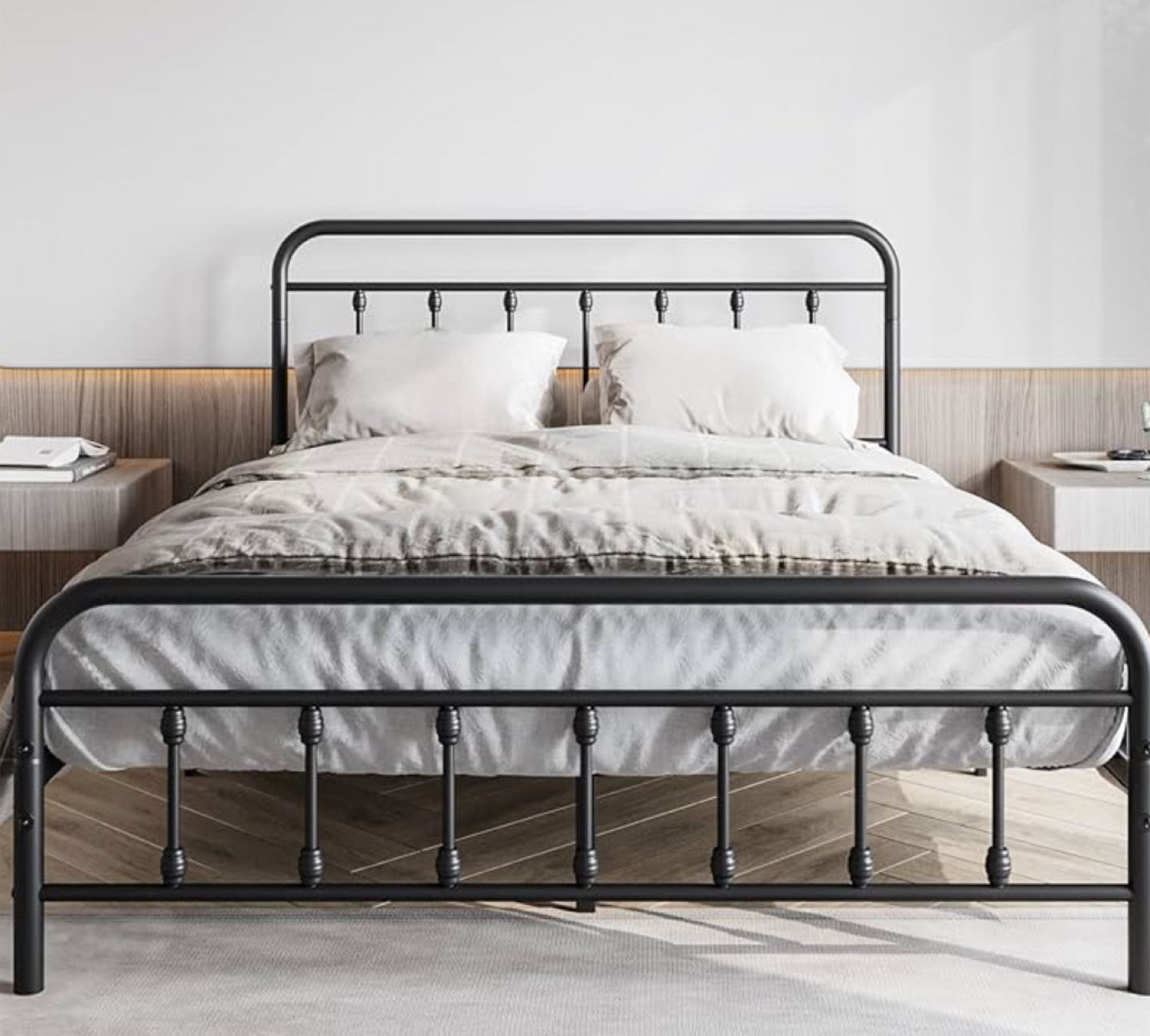 Black Metal Bed Frame - Queen Size