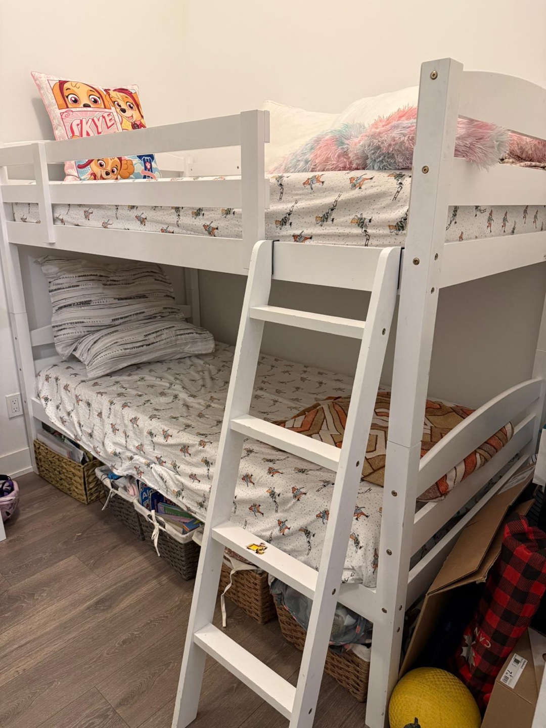 White Wooden Bunk Bed