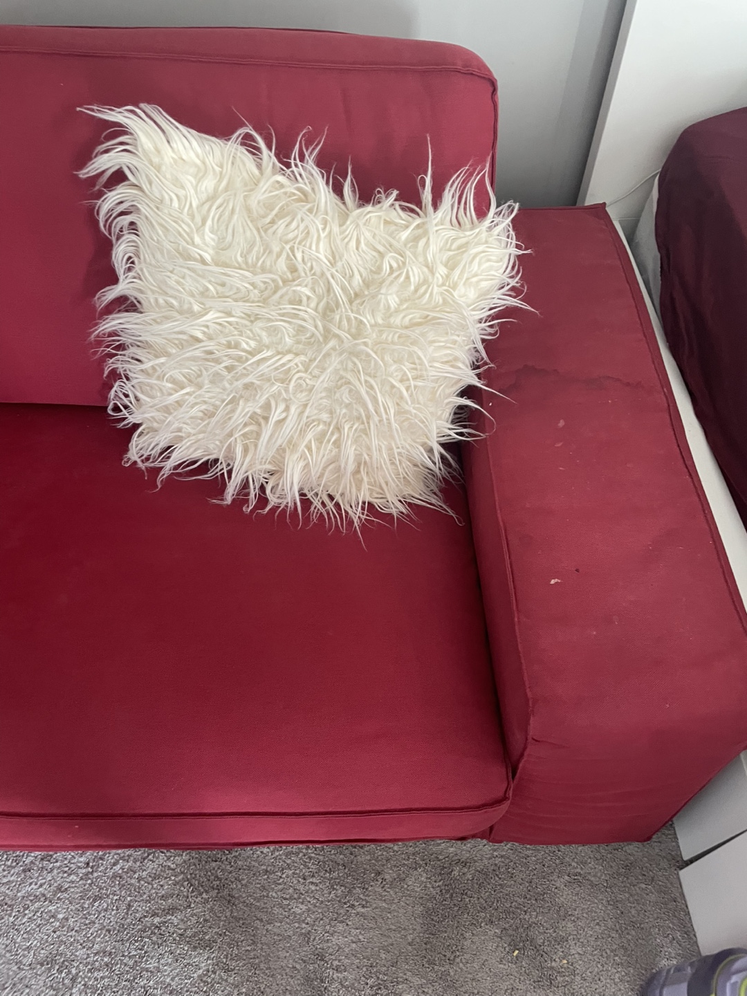 Red Sofa with Cushions - photo 3