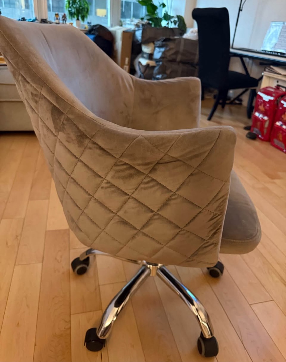 Quilted Velvet Office Chair - photo 3
