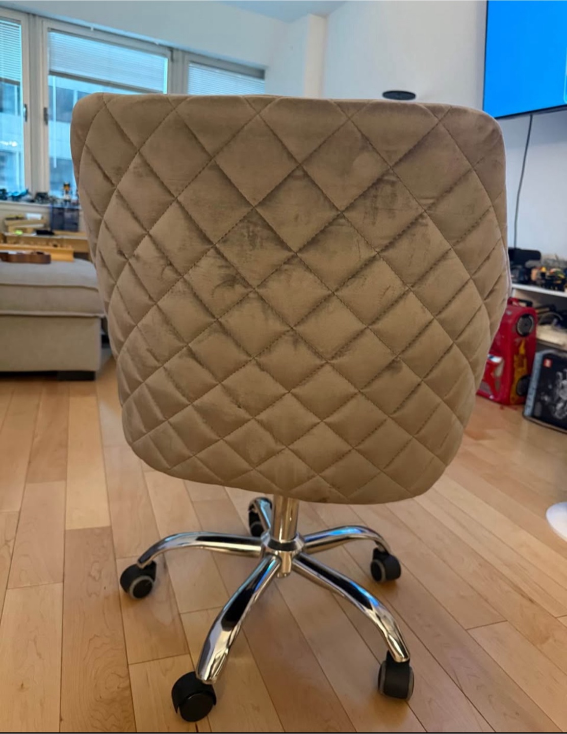 Quilted Velvet Office Chair - photo 2