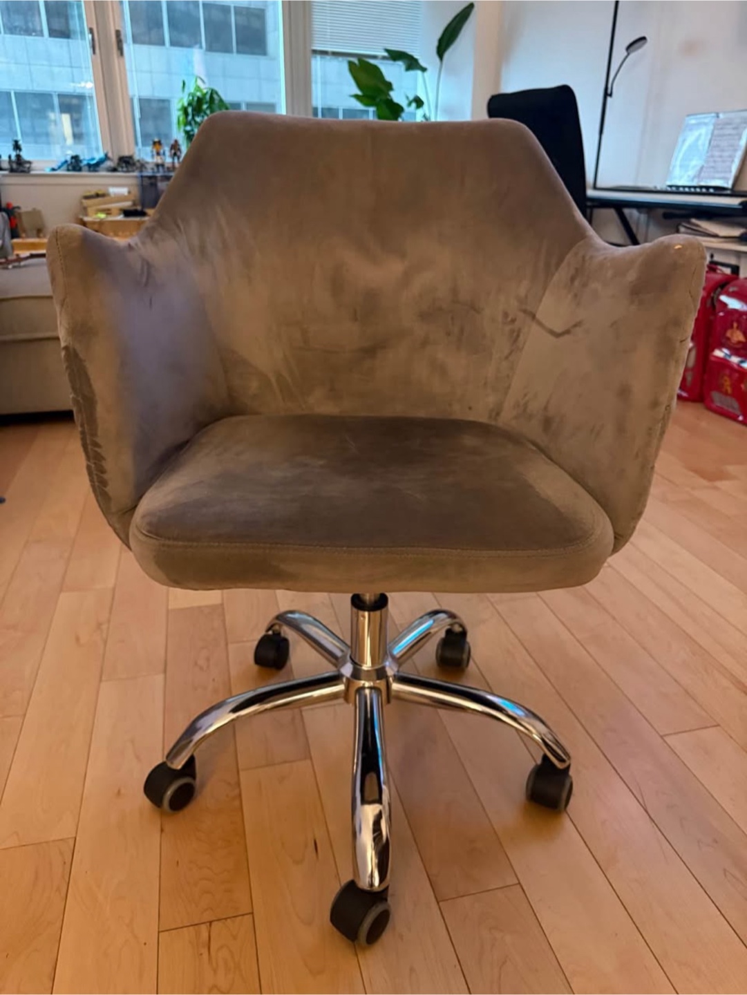 Quilted Velvet Office Chair