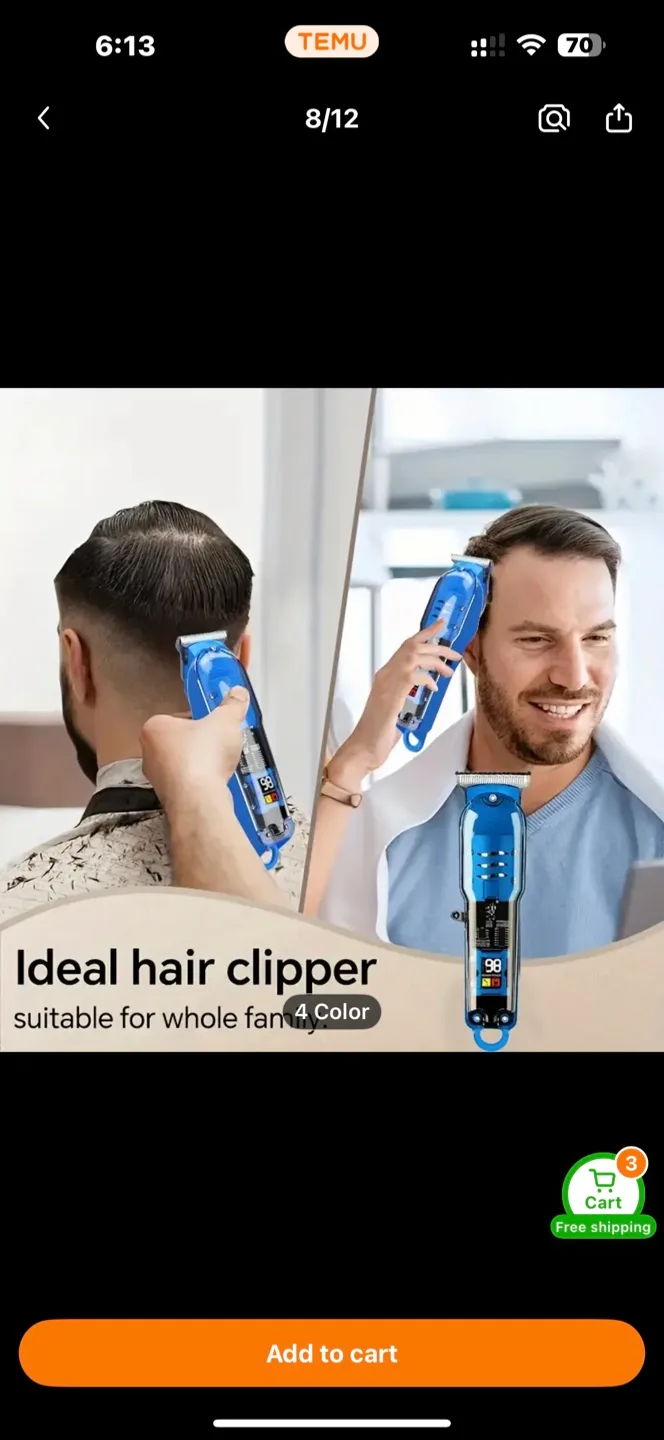 Rechargeable Professional Electric hair clipper thumbnail