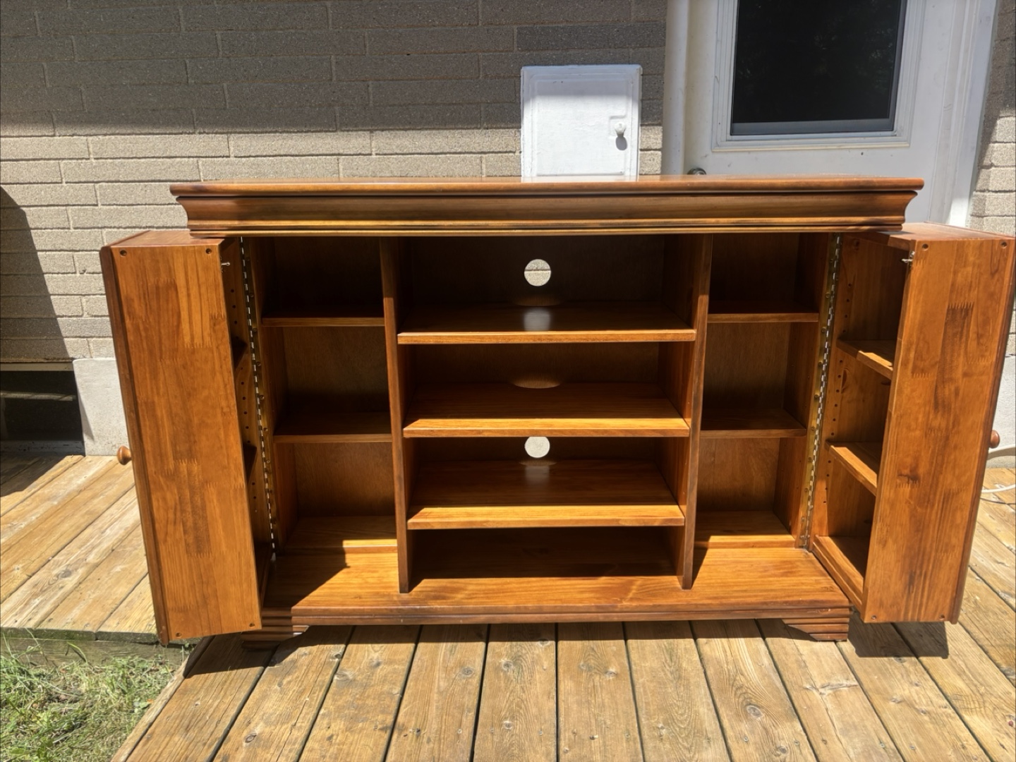 Wooden TV Stand with Storage - photo 2