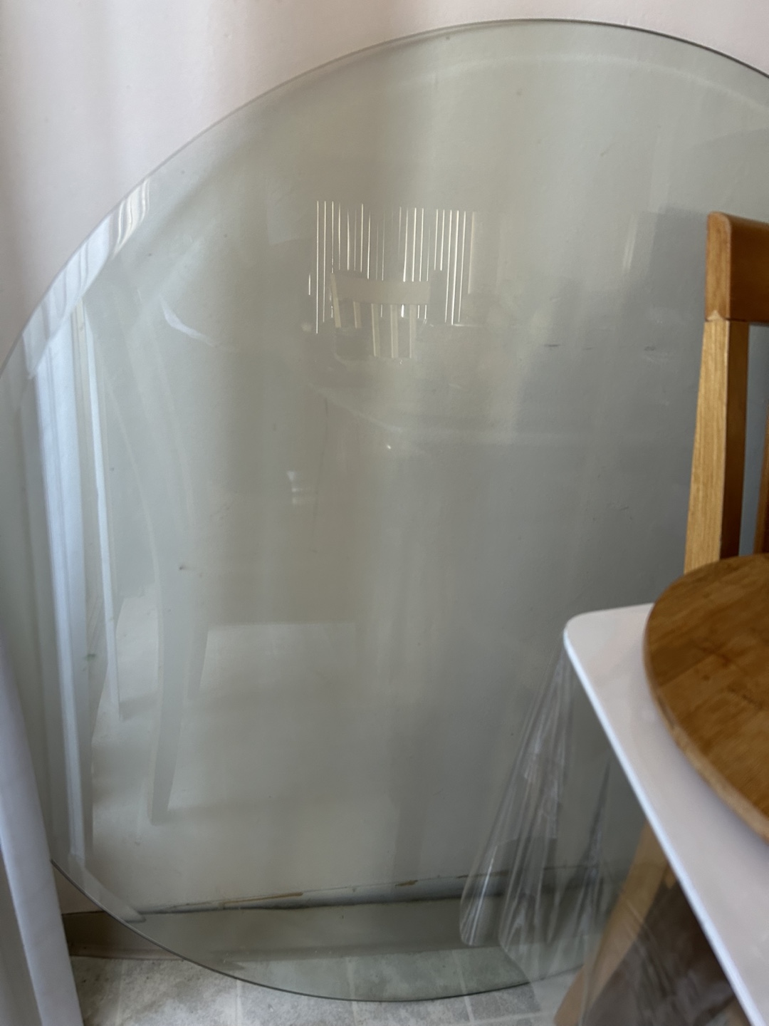 Round Glass Table Top with Metal Base