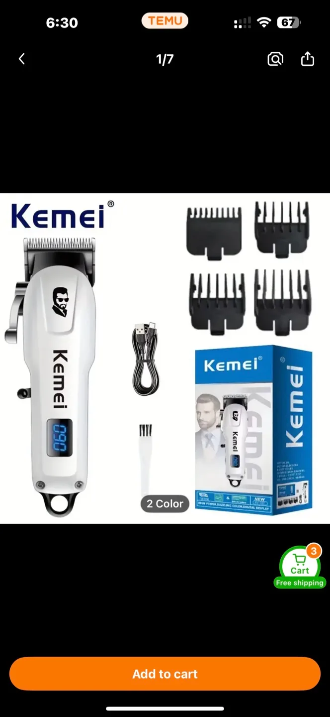 Kemei KM-232min Professional Cordless Hair Trimmer for Men thumbnail