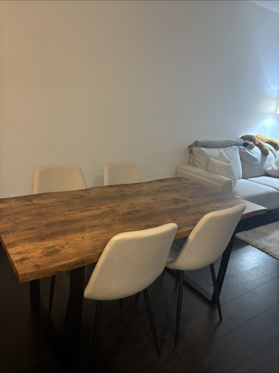 Dining Table with 4 Chairs - Light Beige