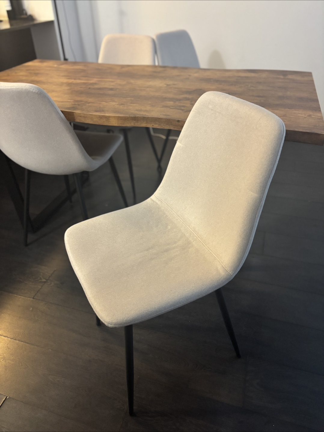 Dining Table with 4 Chairs - Light Beige - photo 5
