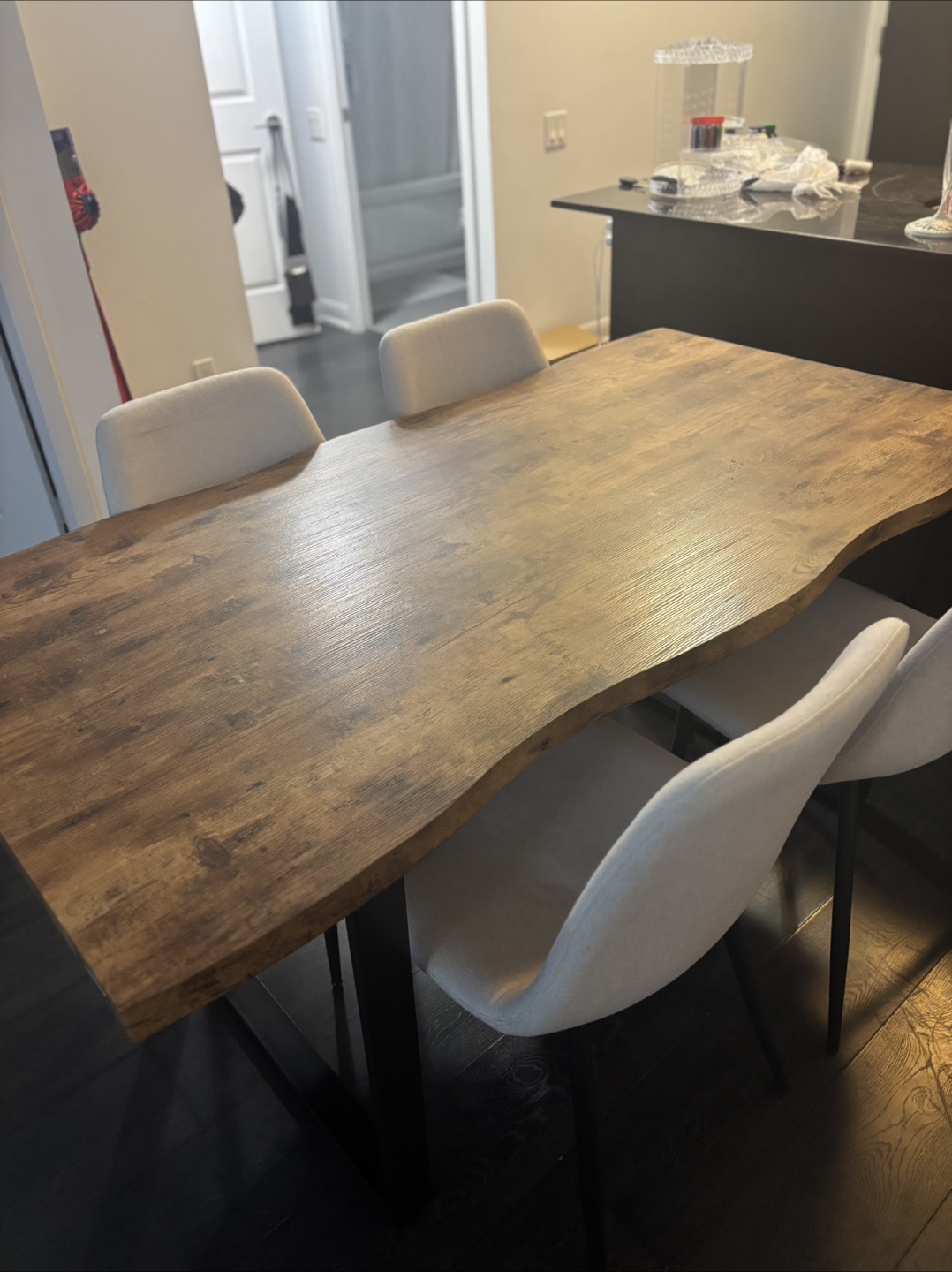 Dining Table with 4 Chairs - Light Beige - photo 3
