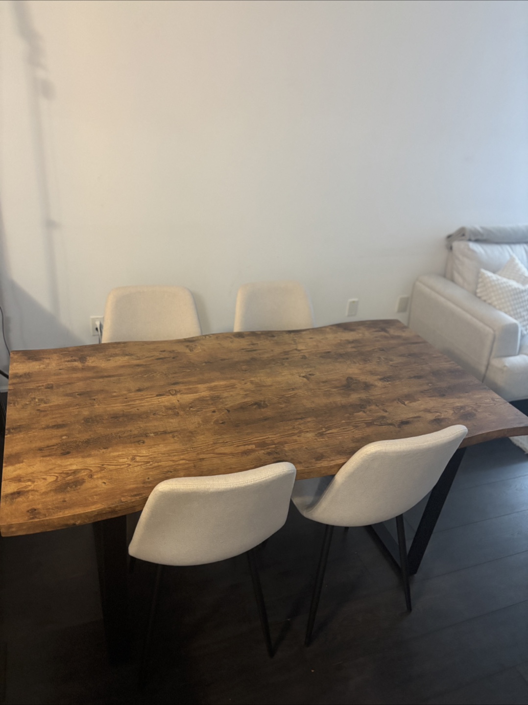 Dining Table with 4 Chairs - Light Beige - photo 2
