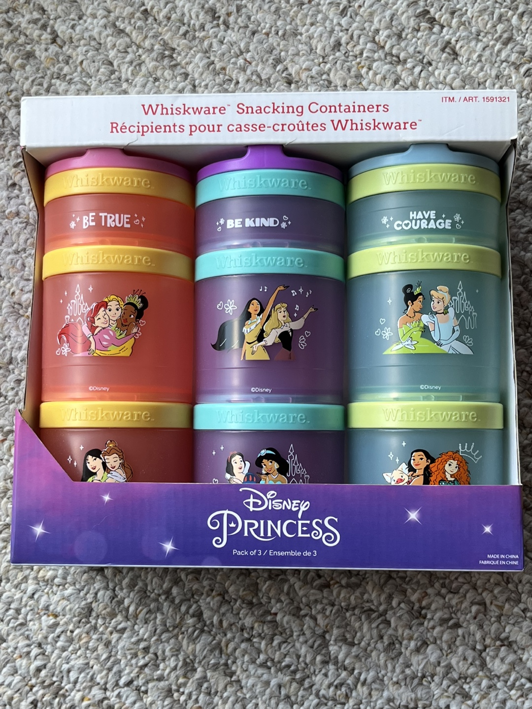 Disney Princess Whiskware Stackable Snack Containers