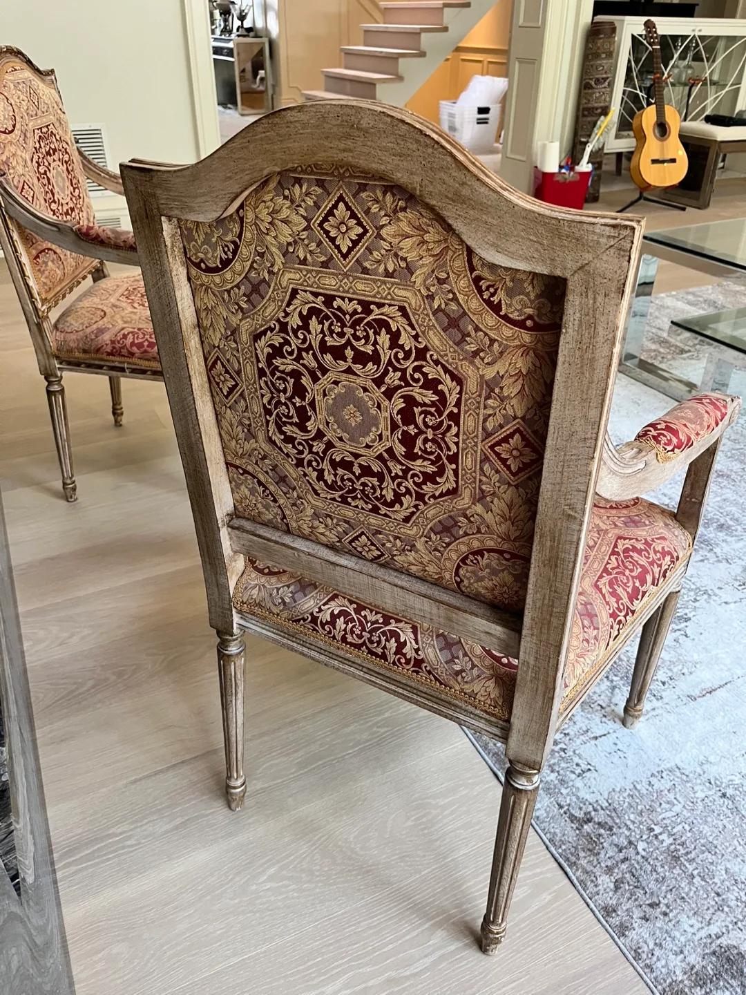 Antique Style Accent Chair - Red & Gold image indicator(2)