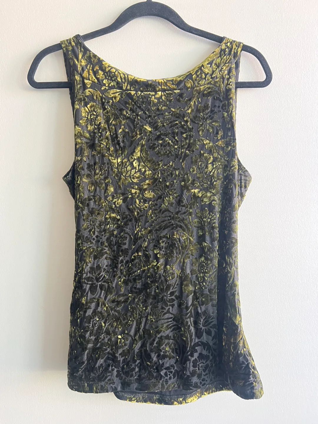 Y2K Le Chateau Green Velvet Pattern Top Size XL image indicator(3)