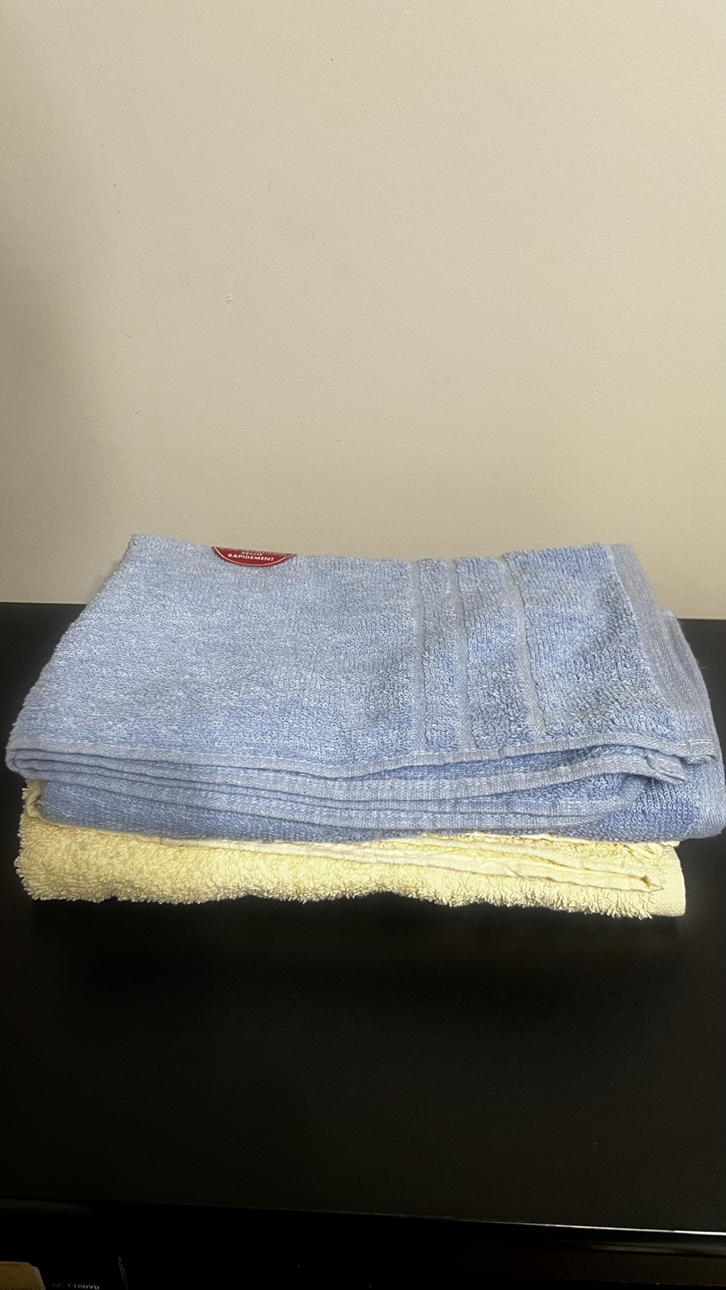 2 Bath Towels: Blue & Yellow - photo 3