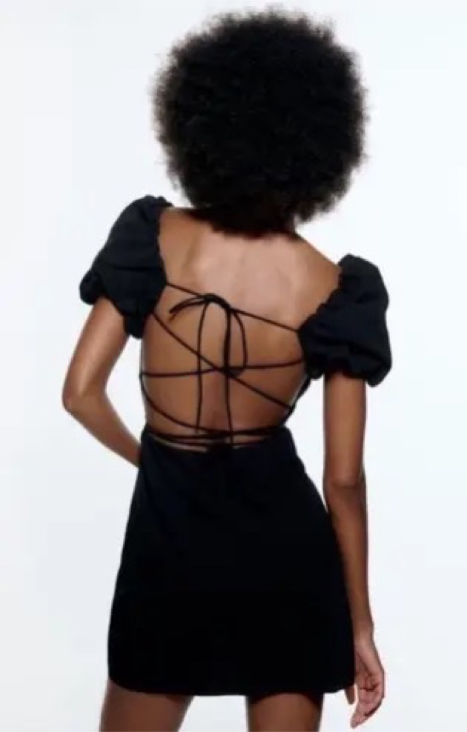 Zara Black Puff Sleeve Mini Dress - photo 3