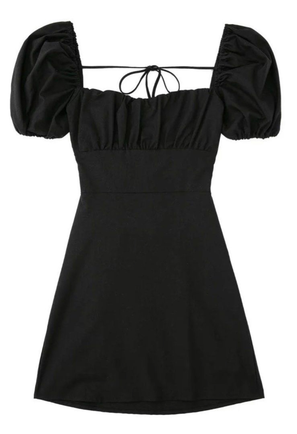 Zara Black Puff Sleeve Mini Dress